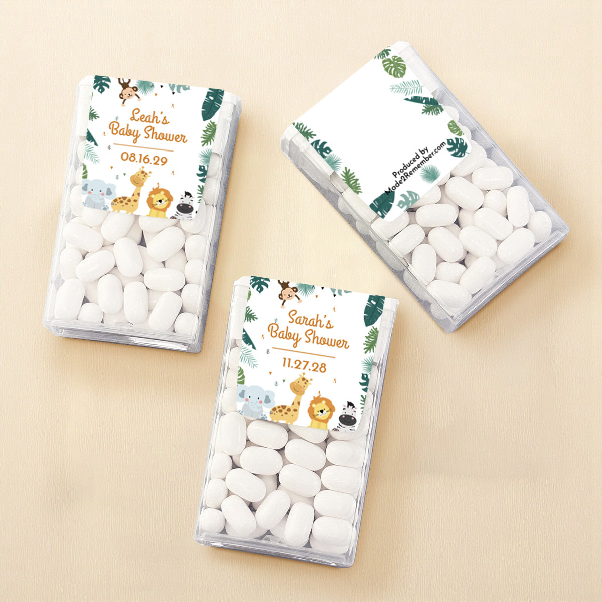 Safari Baby Shower Personalized Tic Tac Mints (Set of 12)