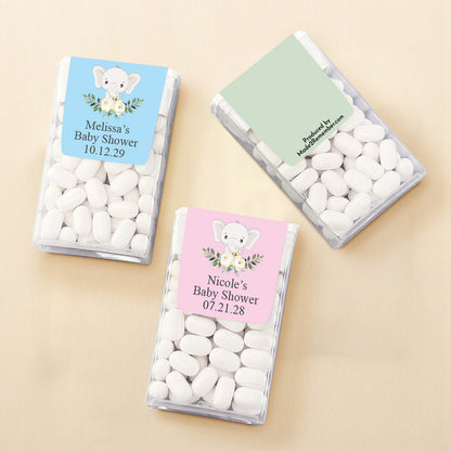 Baby Elephant Personalized Tic Tac Mints (Set of 12)