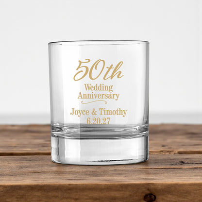 50th Anniversary Personalized Votive Shot Glass (Set of 24)