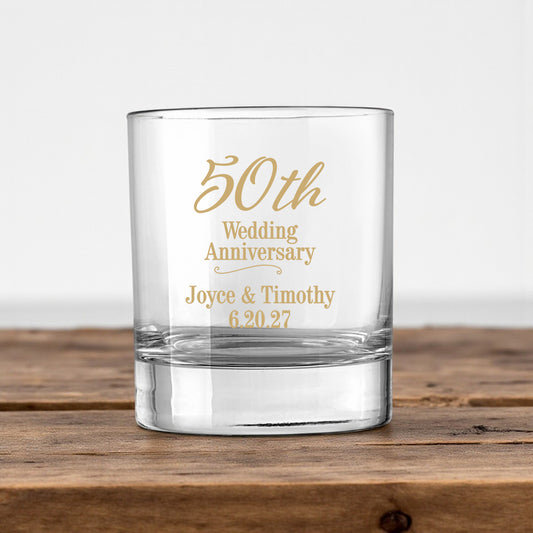 50th Anniversary Personalized Votive Shot Glass (Set of 24)