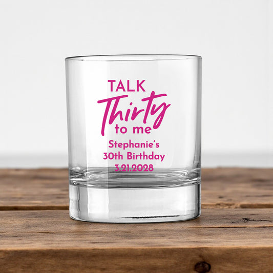 30th Birthday Personalized Votive Shot Glass (Set of 24)
