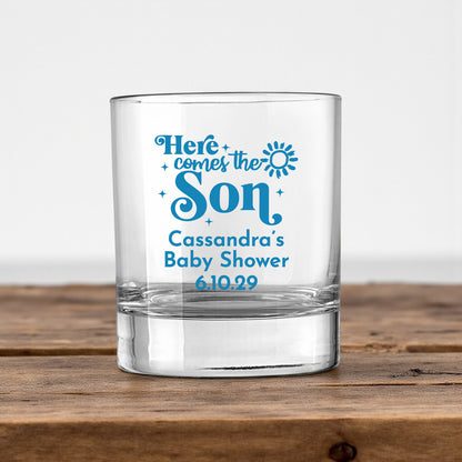 Here Comes The Son Personalized Votive Shot Glass (Set of 24)