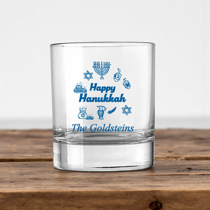 Happy Hanukkah Personalized Votive Shot Glass (Set of 24)