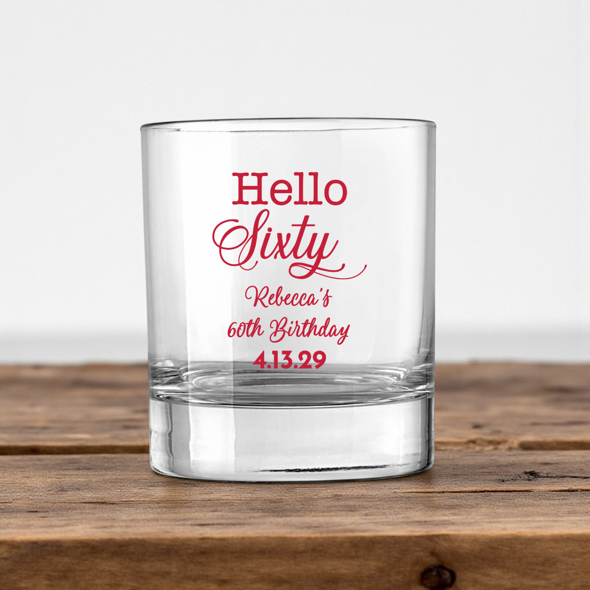 60th Birthday Personalized Votive Shot Glass (Set of 24)