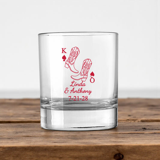 Western Cowboy Boots Personalized Votive Shot Glass (Set of 24)