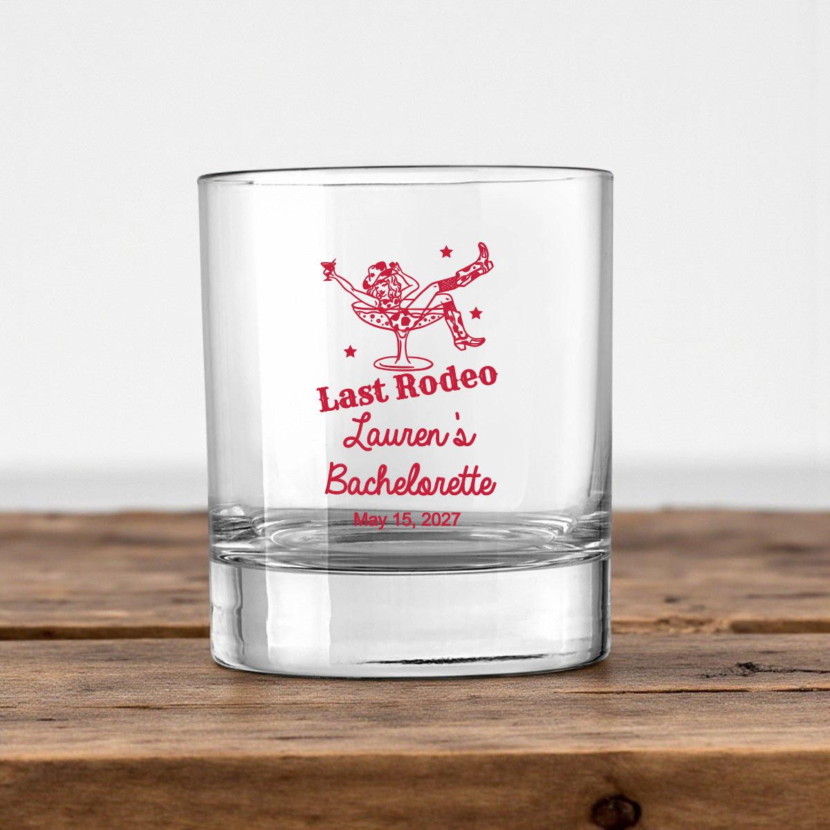 Last Rodeo Personalized Votive Shot Glass (Set of 24)