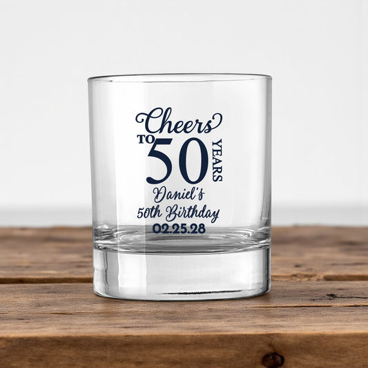 50th Birthday Personalized Votive Shot Glass (Set of 24)