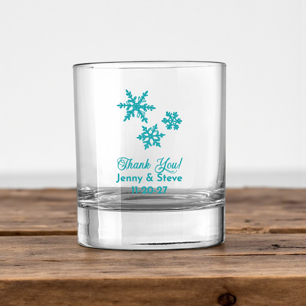 Snowflakes Personalized Votive Shot Glass (Set of 24)