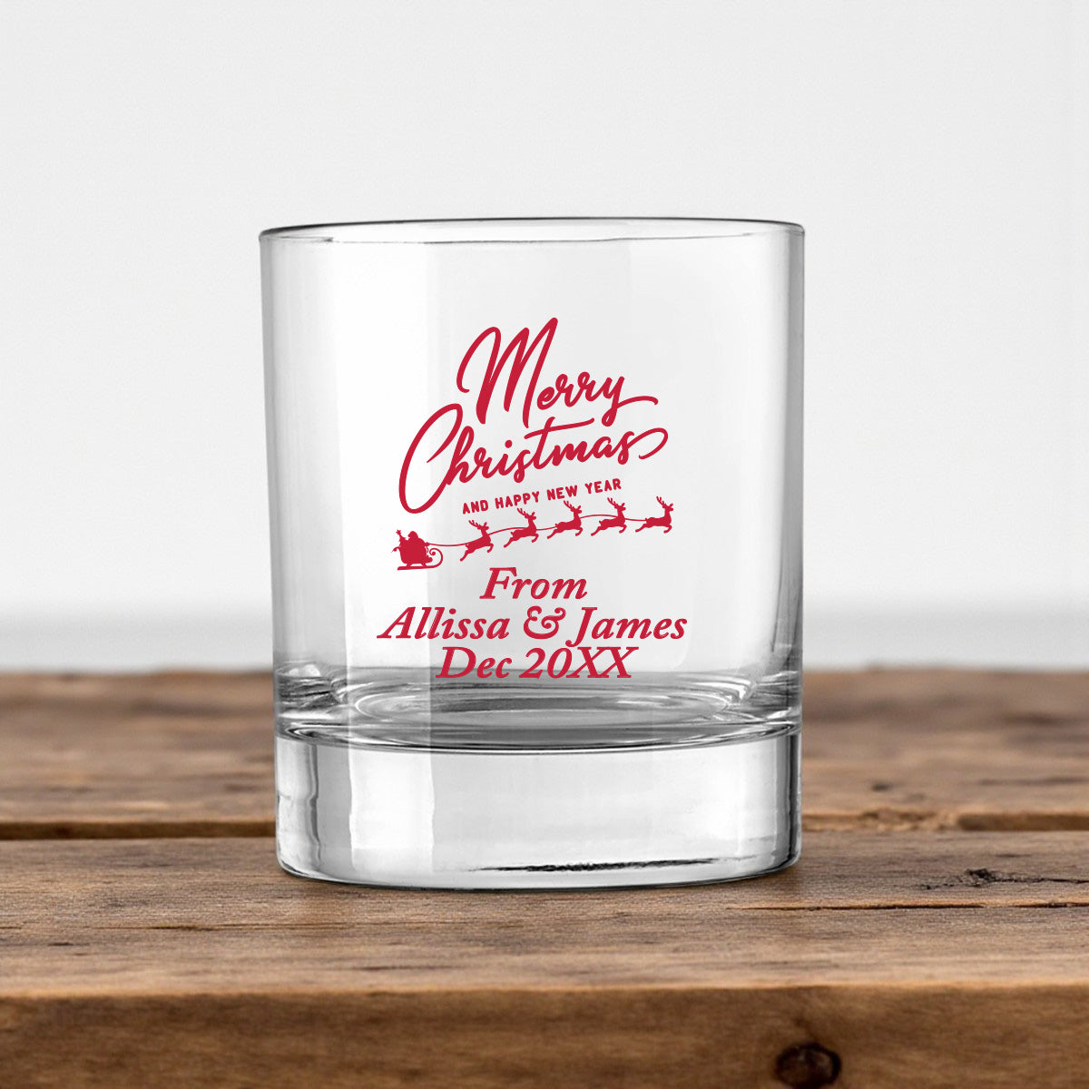 Merry Christmas Personalized Votive Shot Glass (Set of 24)