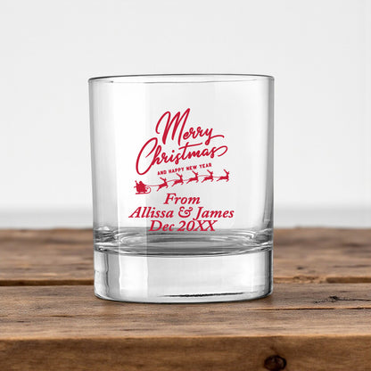 Merry Christmas Personalized Votive Shot Glass (Set of 24)