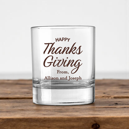 Happy Thanksgiving Personalized Votive Shot Glass (Set of 24)