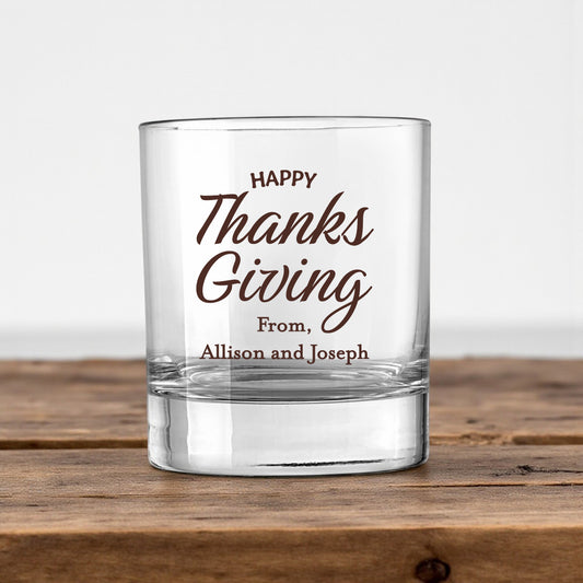 Happy Thanksgiving Personalized Votive Shot Glass (Set of 24)