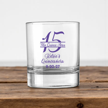 Quinceañera Personalized Votive Shot Glass (Set of 24)