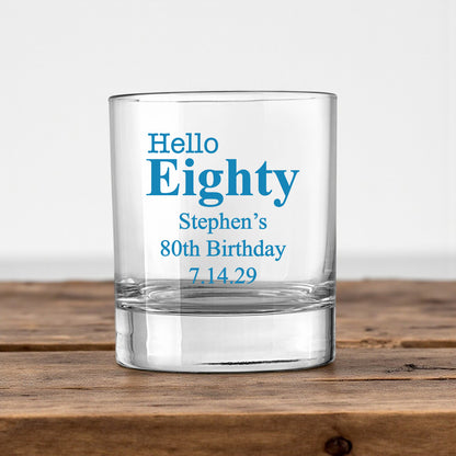 80th Birthday Personalized Votive Shot Glass (Set of 24)
