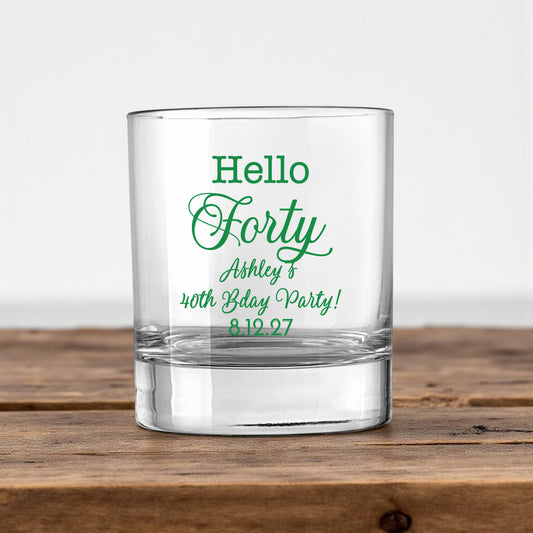 40th Birthday Personalized Votive Shot Glass (Set of 24)