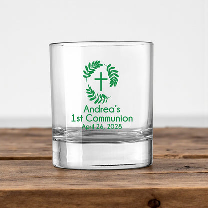 Botanical Greenery First Communion Personalized Votive Shot Glass (Set of 24)