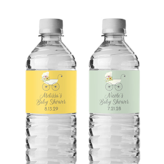 Baby Stroller Personalized Water Bottle Labels (Set of 12)
