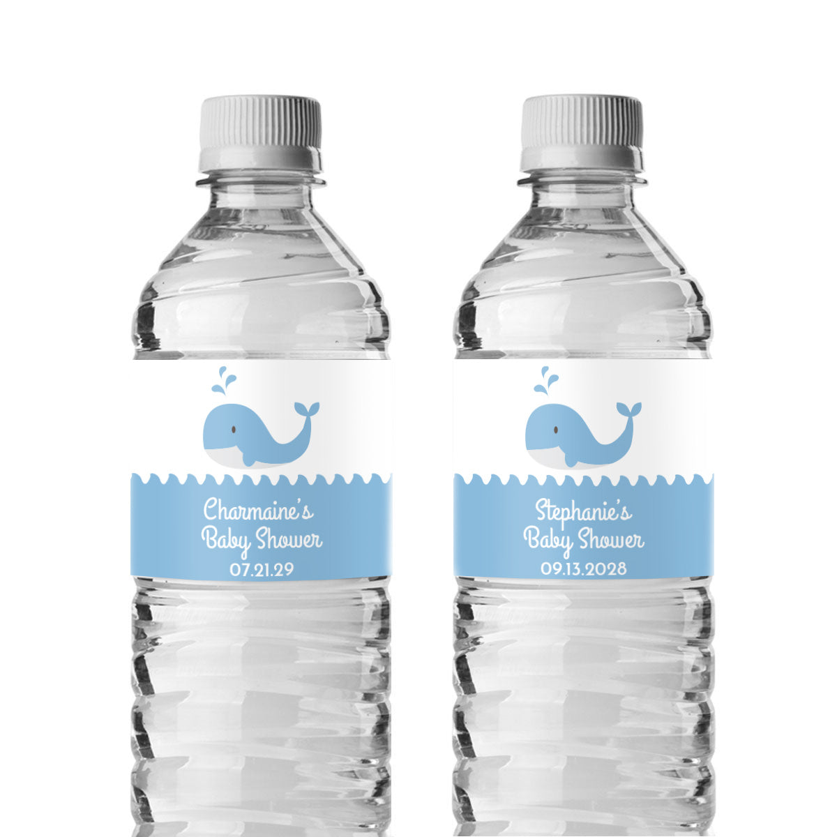 Baby Whale Personalized Water Bottle Labels (Set of 12)