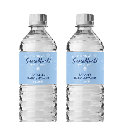 Thank You Snow-Much! Personalized Water Bottle Labels (Set of 12)
