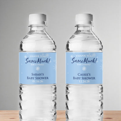 Thank You Snow-Much! Personalized Water Bottle Labels (Set of 12)