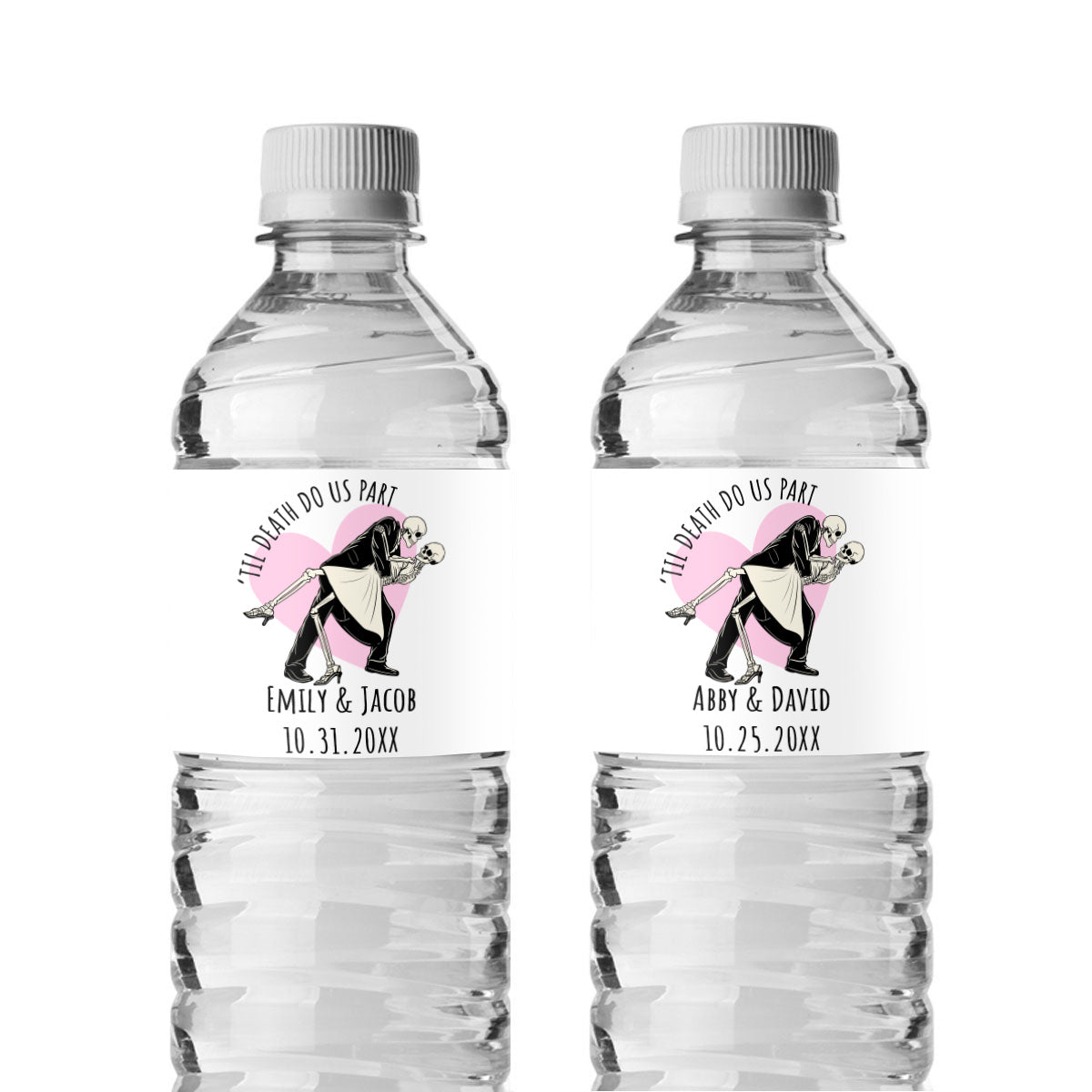 Til Death Do Us Part Personalized Water Bottle Labels (Set of 12)