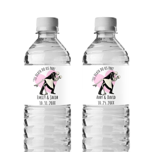 Til Death Do Us Part Personalized Water Bottle Labels (Set of 12)