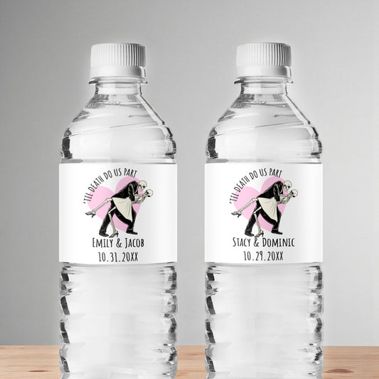Til Death Do Us Part Personalized Water Bottle Labels (Set of 12)