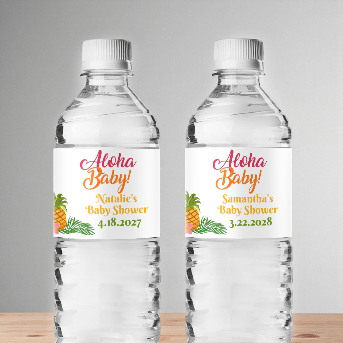 Aloha Baby Personalized Water Bottle Labels (Set of 12)