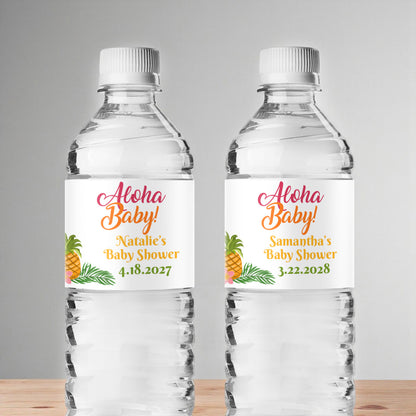 Aloha Baby Personalized Water Bottle Labels (Set of 12)