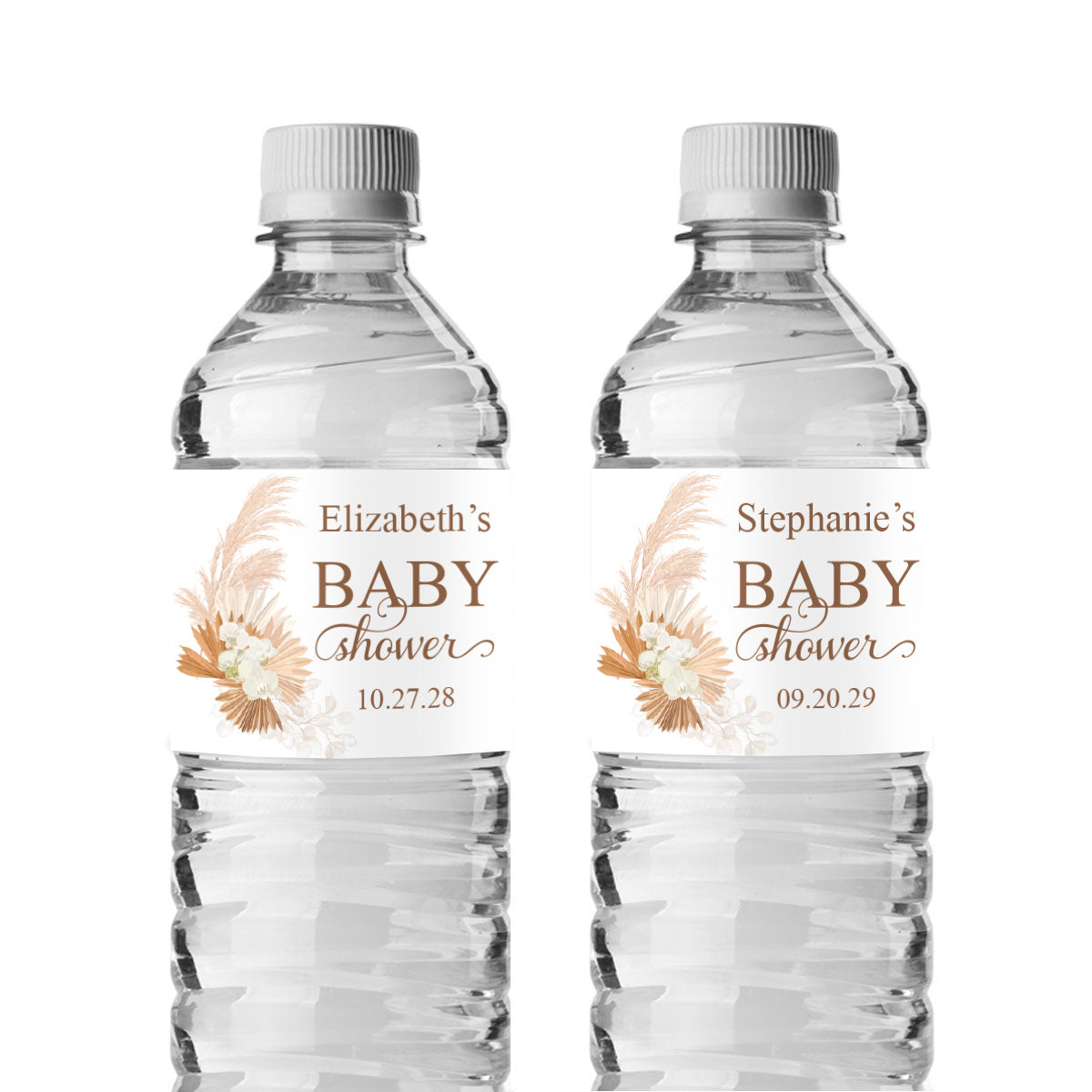Boho Baby Shower Personalized Water Bottle Labels (Set of 12)