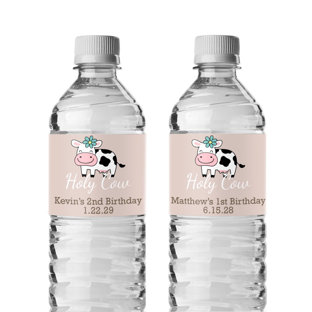 Holy Cow Personalized Water Bottle Labels (Set of 12)