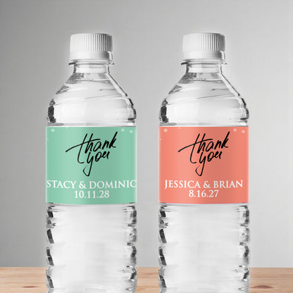 Thank You Personalized Water Bottle Labels (Set of 12)