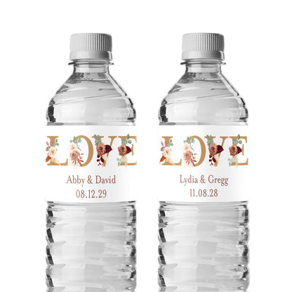 LOVE Fall Personalized Water Bottle Labels (Set of 12)