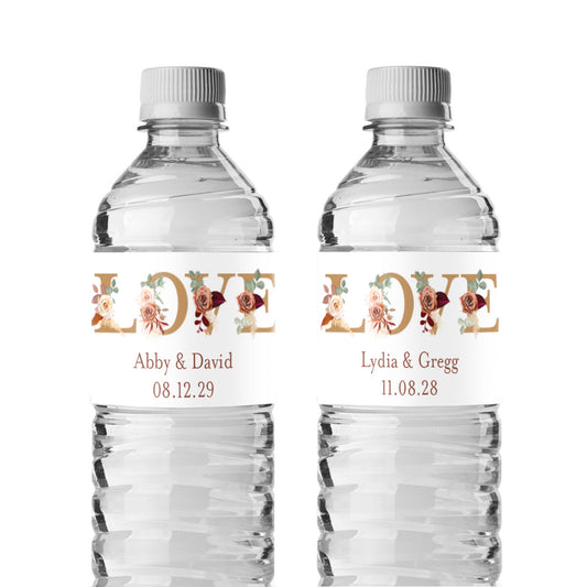 LOVE Fall Personalized Water Bottle Labels (Set of 12)