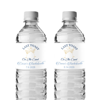 Last Toast On The Coast Personalized Water Bottle Labels (Set of 12)