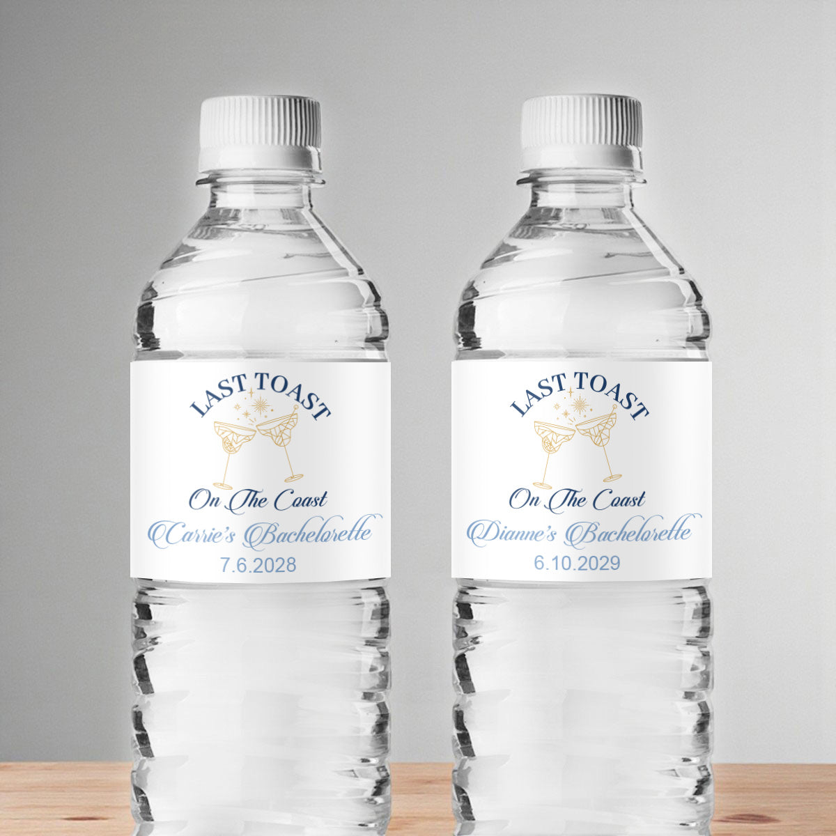 Last Toast On The Coast Personalized Water Bottle Labels (Set of 12)