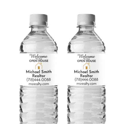 Welcome To Our Open House Personalized Water Bottle Labels (Set of 12)