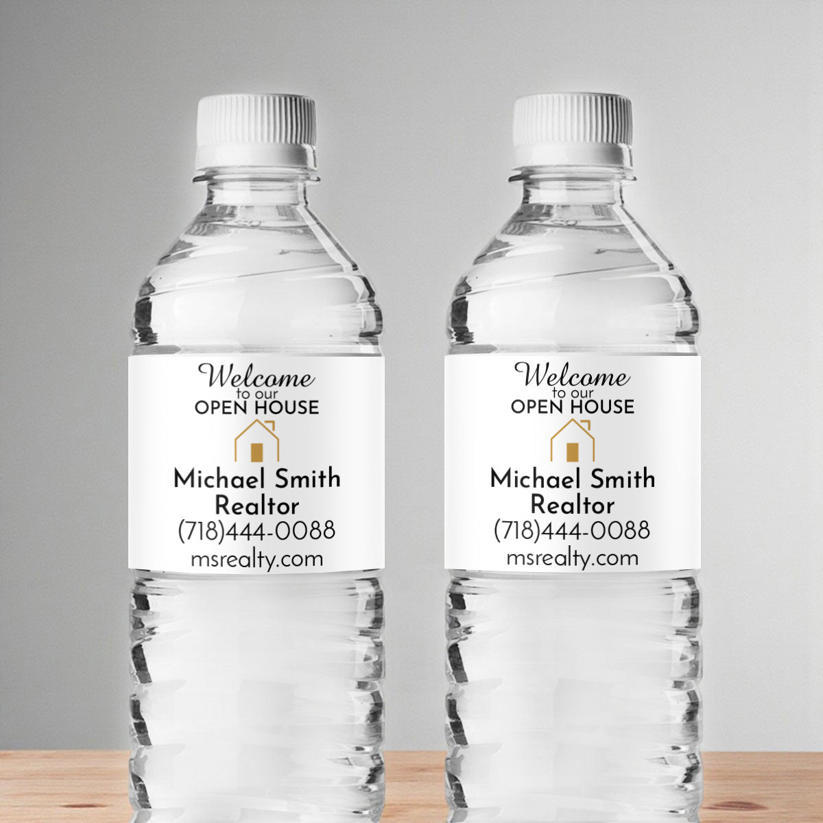 Welcome To Our Open House Personalized Water Bottle Labels (Set of 12)