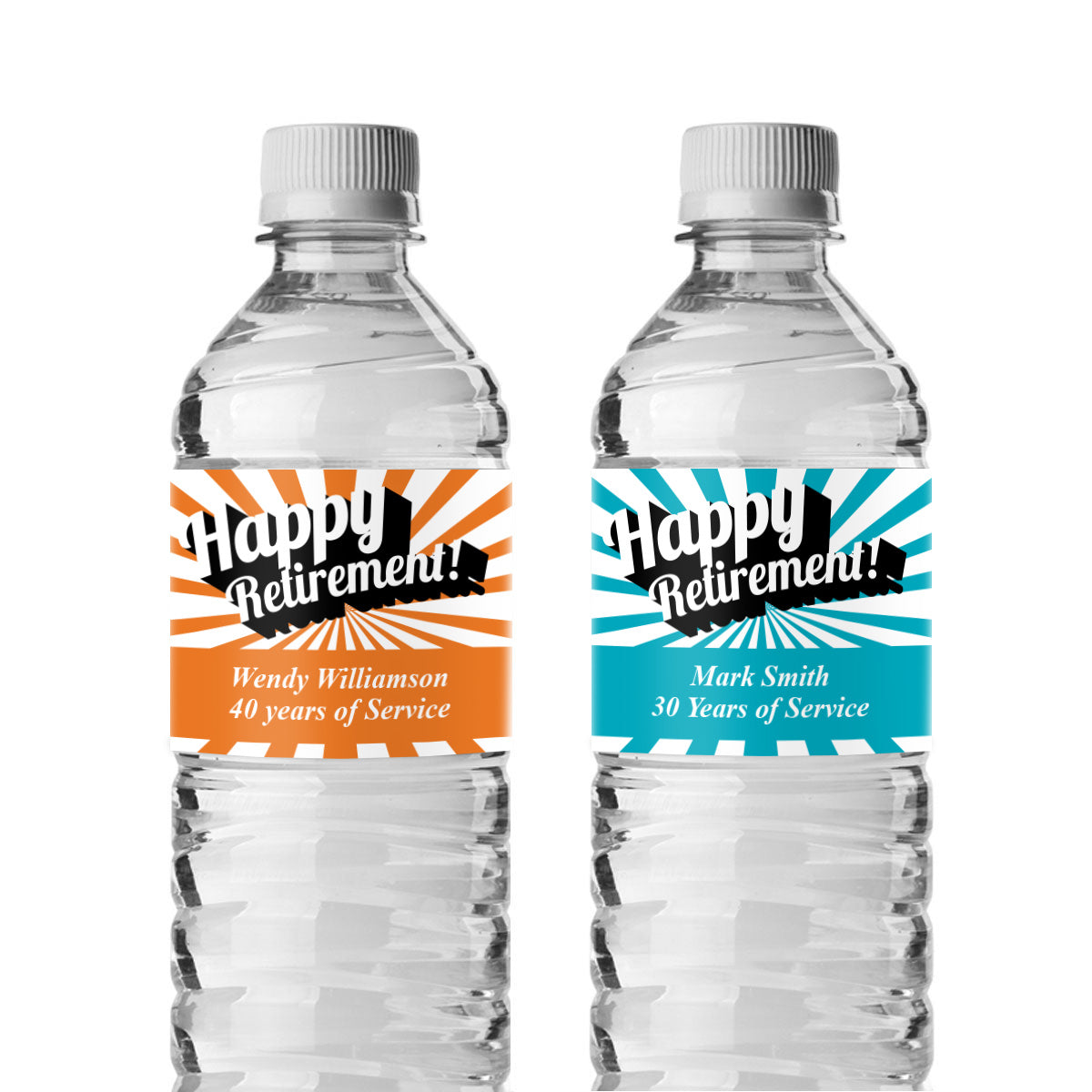 Happy Retirement Personalized Water Bottle Labels (Set of 12 ...