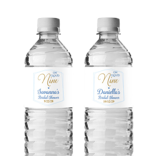 On Cloud Nine Personalized Water Bottle Labels (Set of 12)