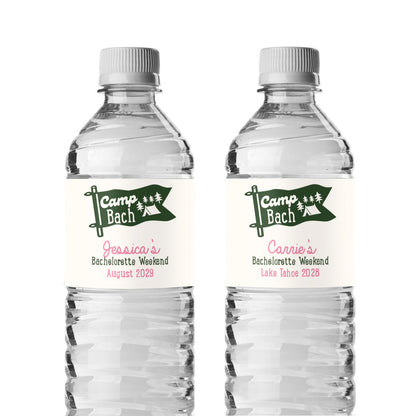 Camp Bach Personalized Water Bottle Labels (Set of 12)