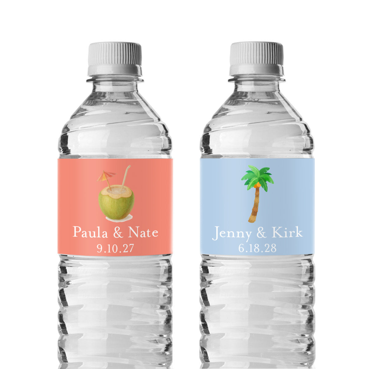 Beach Summer Personalized Water Bottle Labels (Set of 12)
