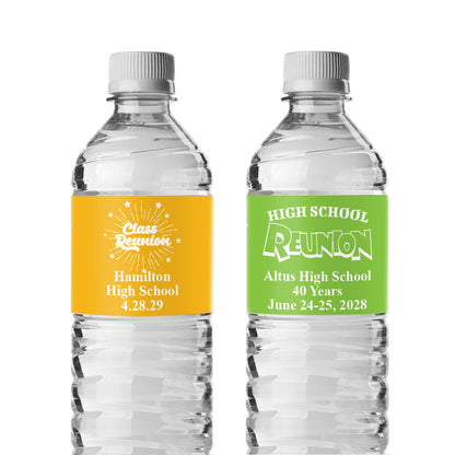 Class Reunion Personalized Water Bottle Labels (Set of 12)
