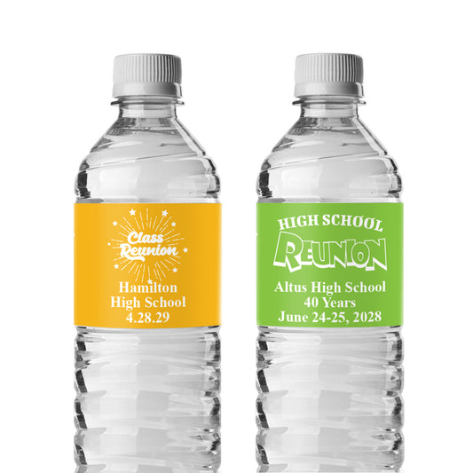 Class Reunion Personalized Water Bottle Labels (Set of 12)