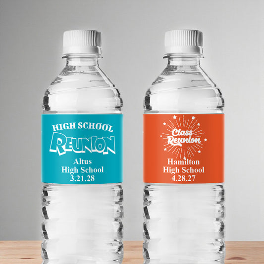 Class Reunion Personalized Water Bottle Labels (Set of 12)