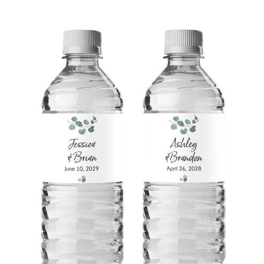 Eucalyptus Personalized Water Bottle Labels (Set of 12)