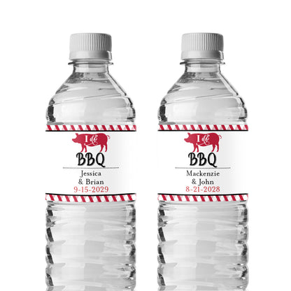 I Do BBQ Personalized Water Bottle Labels (Set of 12)
