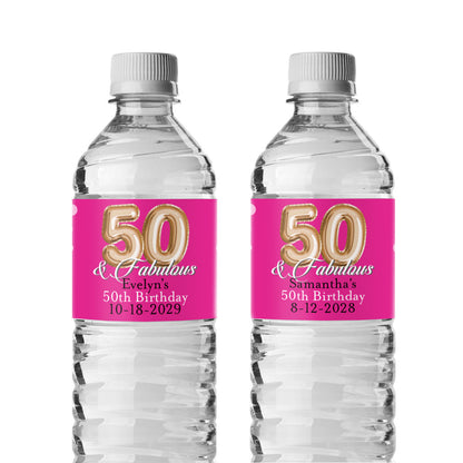 Age & Fabulous Personalized Water Bottle Labels (Set of 12)
