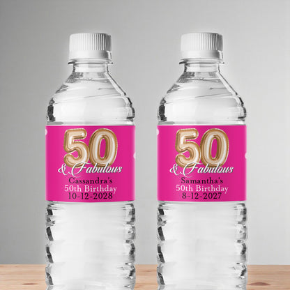 Age & Fabulous Personalized Water Bottle Labels (Set of 12)