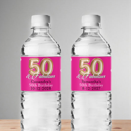 Age & Fabulous Personalized Water Bottle Labels (Set of 12)